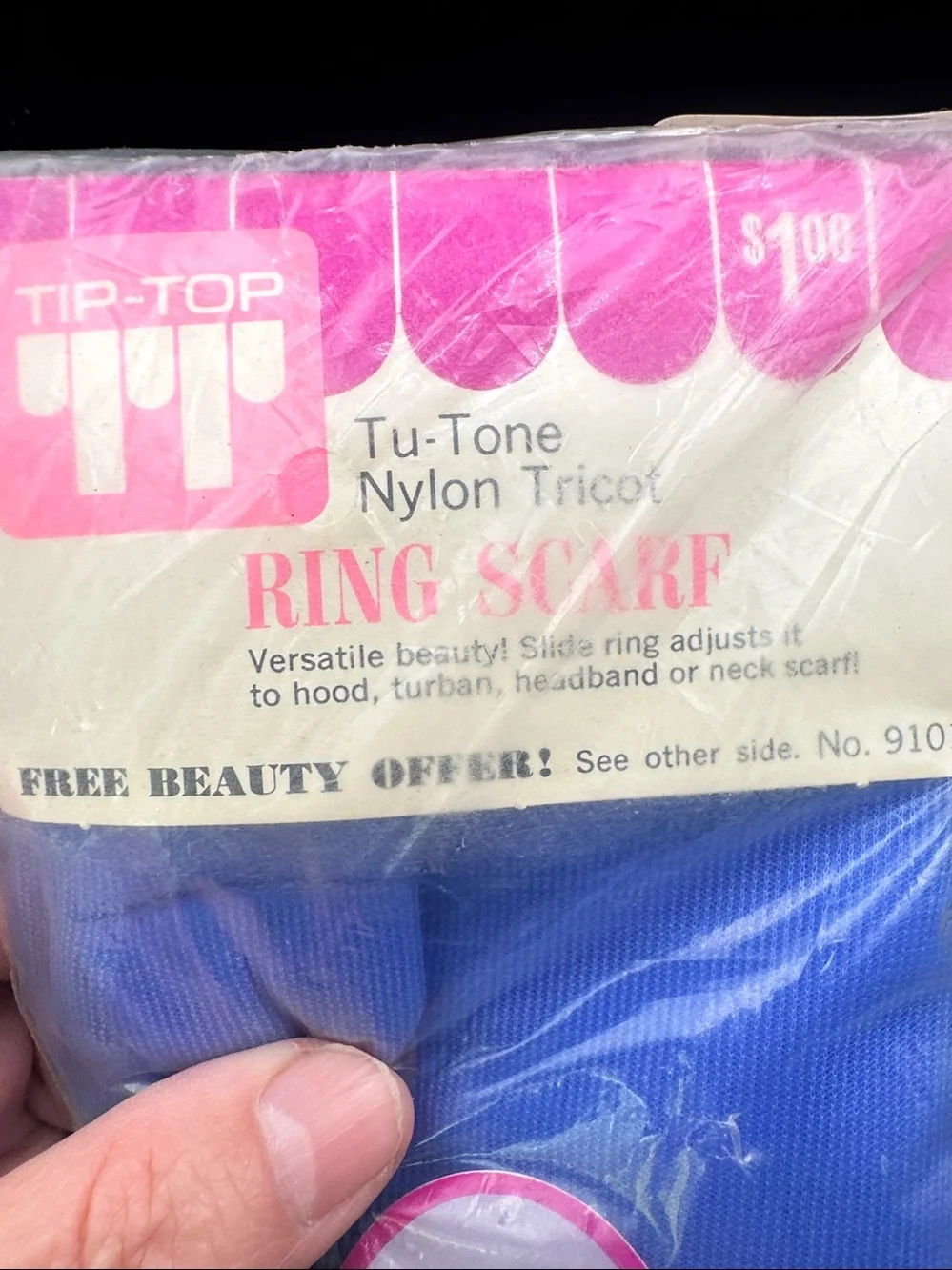 Vintage Scarf ! Nylon Tricot! Unique old hard to find retro / collectable Item!